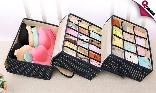 For QR59 Get a Set of 3 Foldable Storage Boxes for Your Socks, Gloves, Ties, Inner wear etc! (QR129 Value)